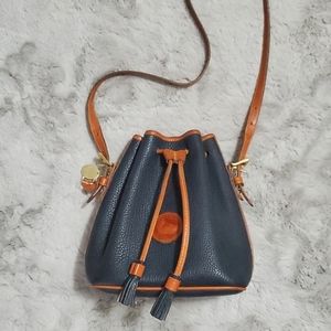 Vintage Dooney and Bourke navy blue bucket bag